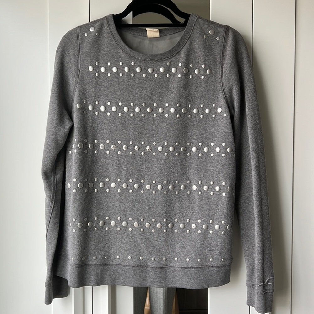 Hollister Medium Gray Sheer Back Sweatshirt Sweater Size Large